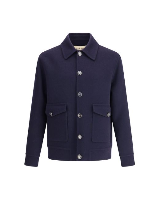 Valentino Blue Virgin Wool Jacket for men