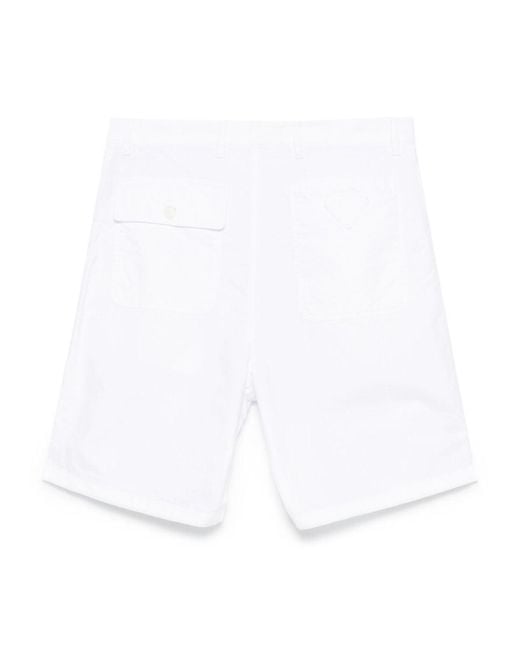 Prada White Cotton Bermudas for men