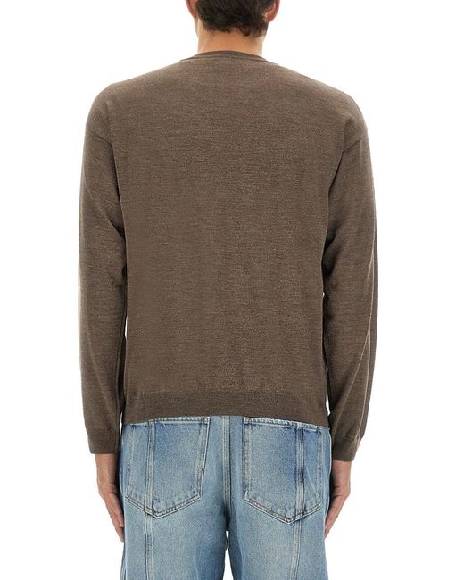 Moschino Brown Wool And Silk Pullover for men
