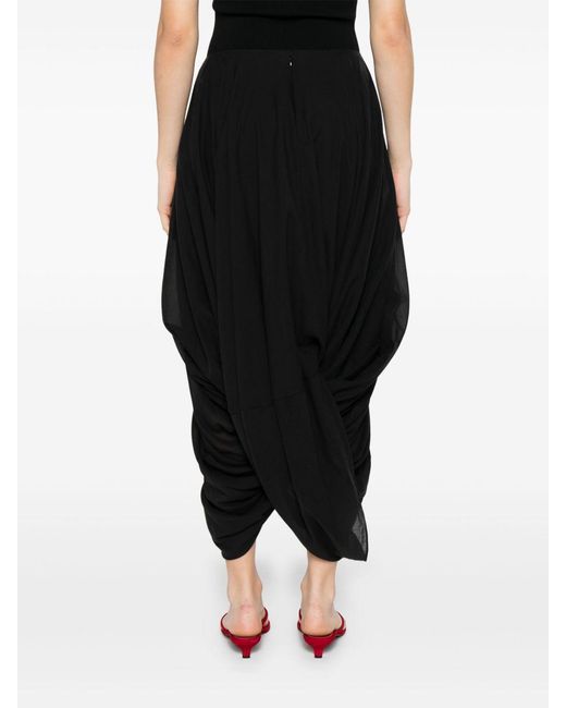 Totême Black Cotton Blend Long Skirt