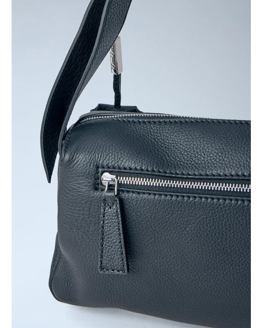 Max Mara Blue Rectangular Leather Shoulder Bag