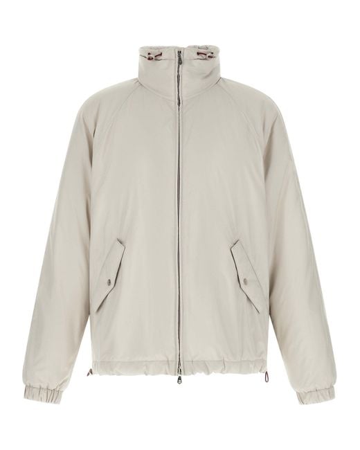 Brunello Cucinelli White Lightweight Nylon Jacket for men
