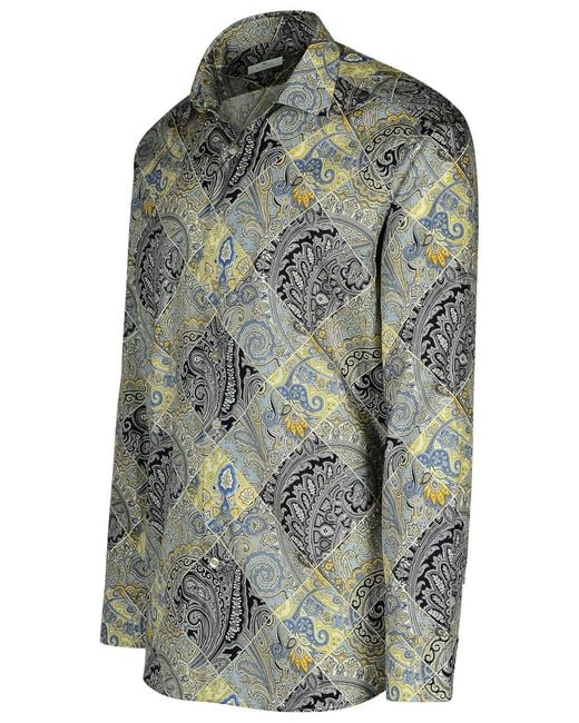 Etro Gray 'Roma' Cotton Shirt for men
