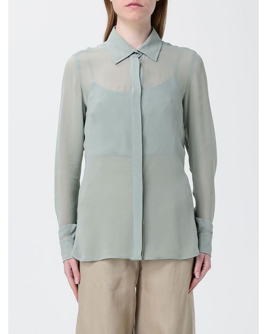 Max Mara Gray Classic Silk Shirt