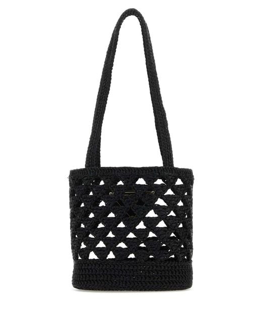 Prada Black Straw Handbag