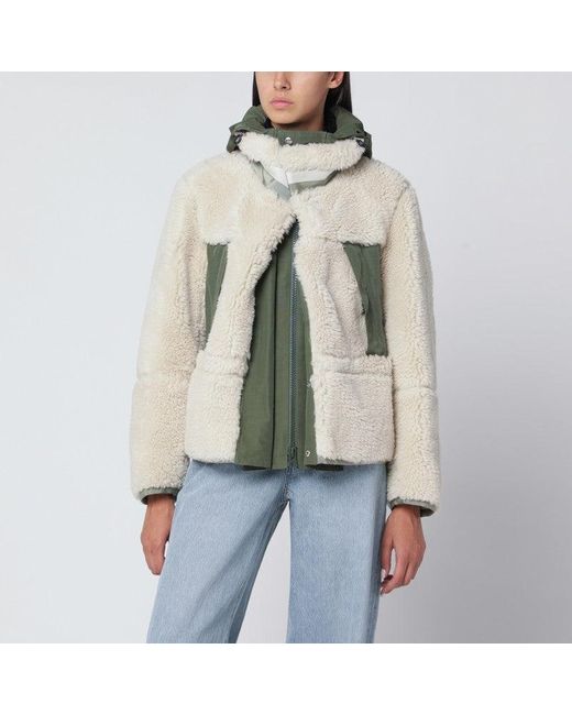 Sacai Natural Ecru/Khaki Two-Tone Jacket