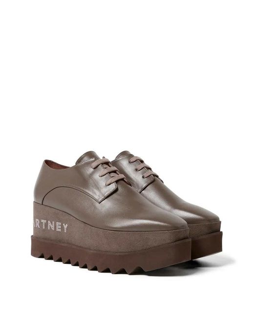 Stella McCartney Brown Elyse Logo Derbies