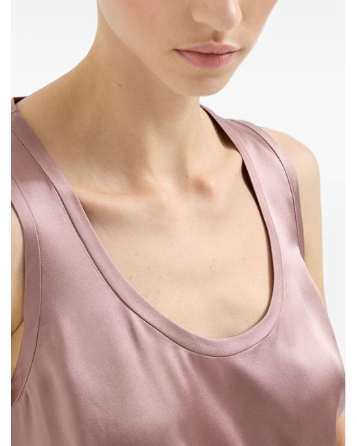 Brunello Cucinelli Pink Silk Tank Top