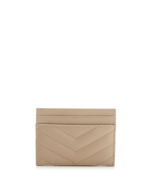 Saint Laurent Natural Monogram Card Case