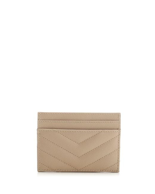 Saint Laurent Natural Monogram Card Case
