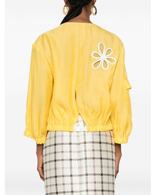 Fendi Yellow Embroidered Blouson Jacket