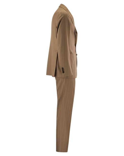 Tagliatore Natural Pinstripe Suit for men