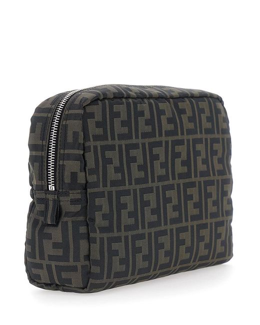 Fendi Gray Pouch With Zip Closure for men