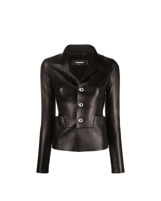 DSquared² Black Leather Jacket