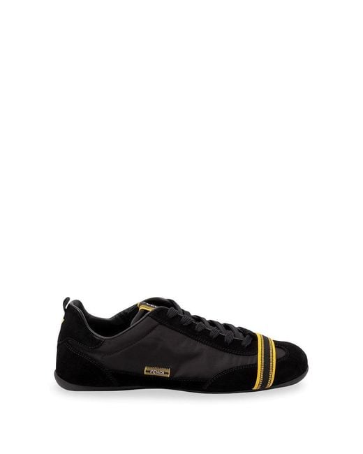 Fendi Black 'Crosta' Sneakers for men