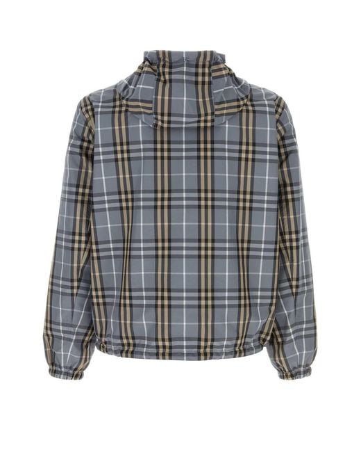 Burberry Gray Check Hood Jacket for men