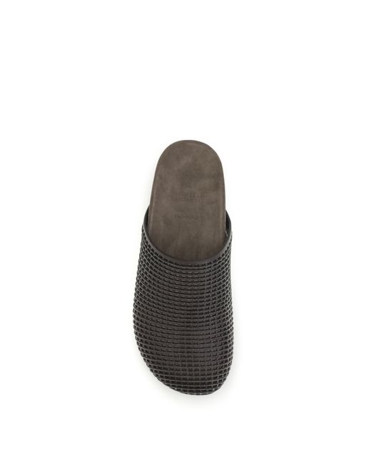 Brunello Cucinelli White Leather Slides
