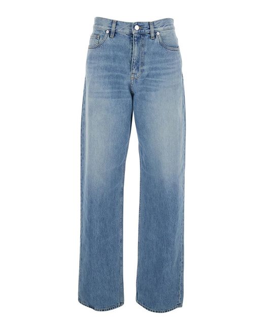 Gucci Blue Five-Pocket Jeans With Logo Patch On The Rear