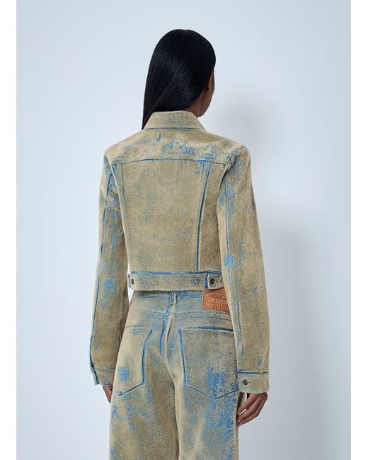 Acne Green Flocked Denim Jacket
