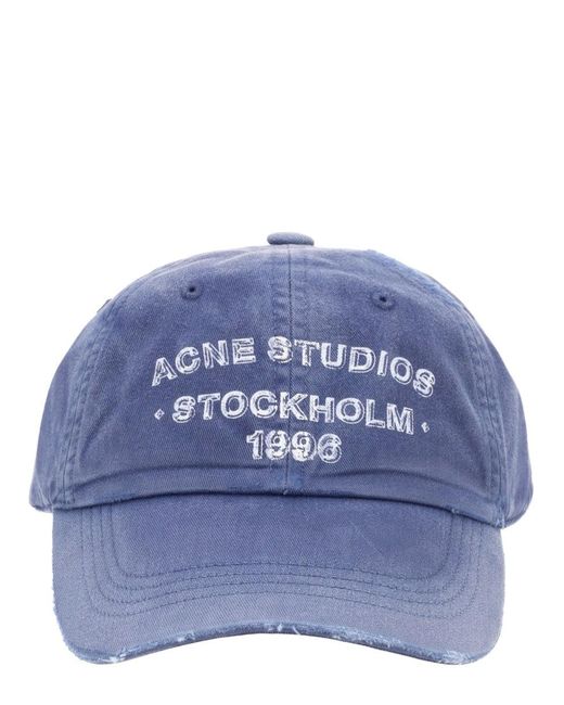 Acne Blue Cappello Da Baseball "Sprayed Logo" for men