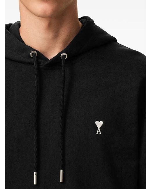 AMI Black Ami Hoodie for men
