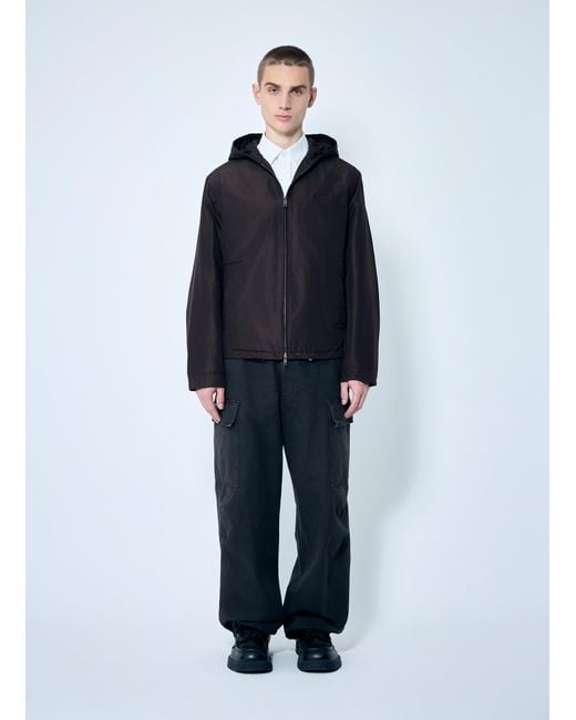 Prada Blue Silk Hooded Jacket for men