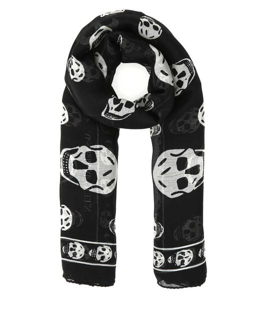 McQueen Black Scarves