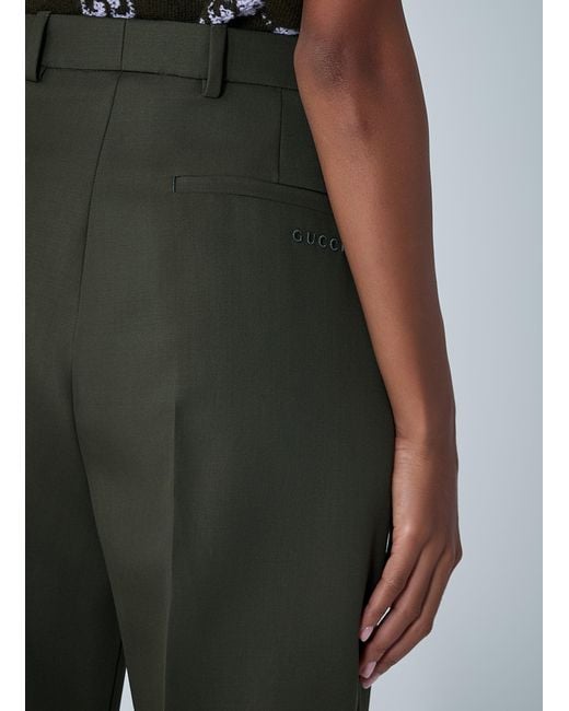Gucci Green Tailored Wool Pants