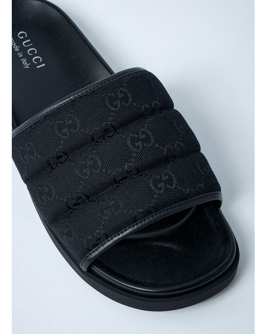 Gucci White Gg Slides for men