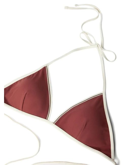 Brunello Cucinelli Red Triangle Bikini Top