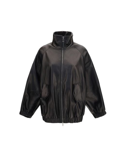 Brunello Cucinelli Black Leather Jacket