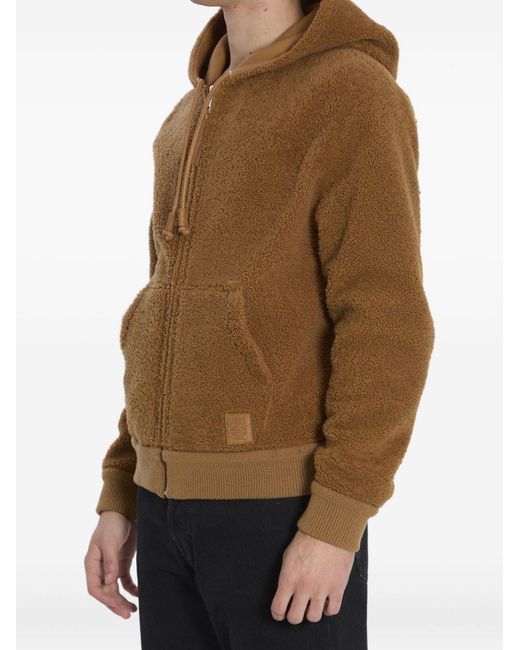 Loewe Brown Hooded Leather Jacket for men