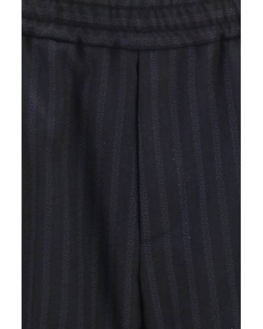 Versace Blue Greek Monogram Pants for men