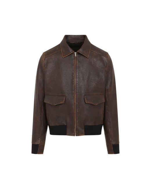 Prada Brown Leather Jacket for men