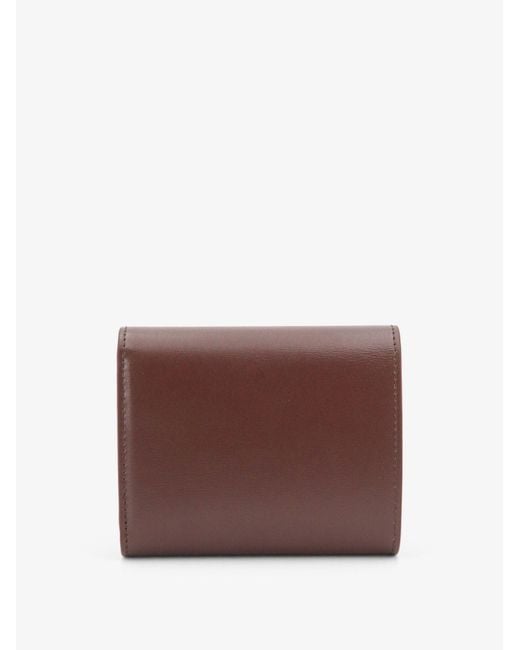Céline Brown Leather Small Flap Wallet