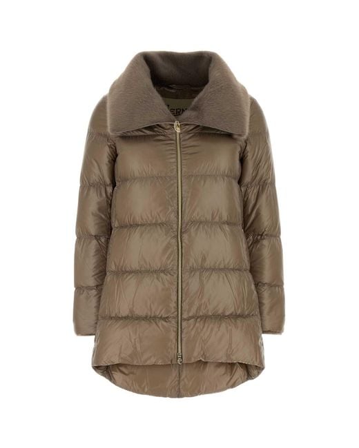 Herno Brown Dove Nylon Down Jacket