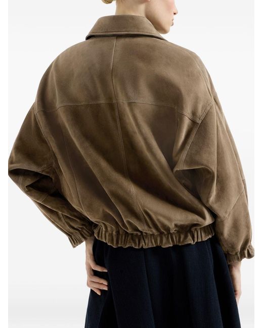 Brunello Cucinelli Brown Leather Jacket