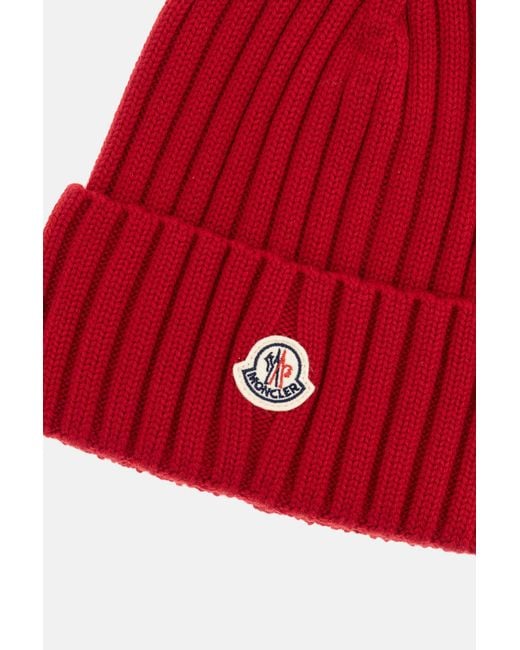 Moncler Red Wool Hat