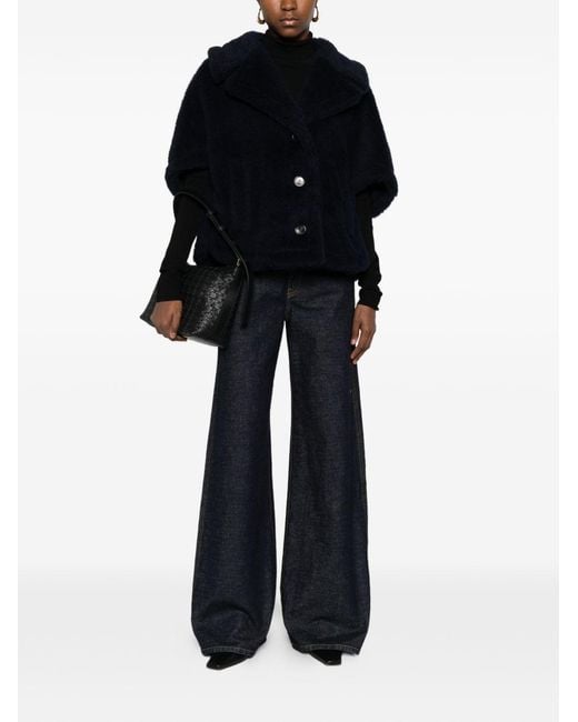 Max Mara Blue Wool Cape