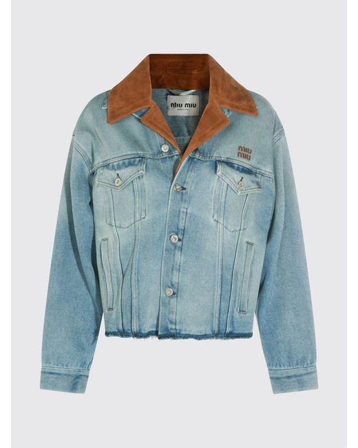 Miu Miu Blue Jacket Gnawed