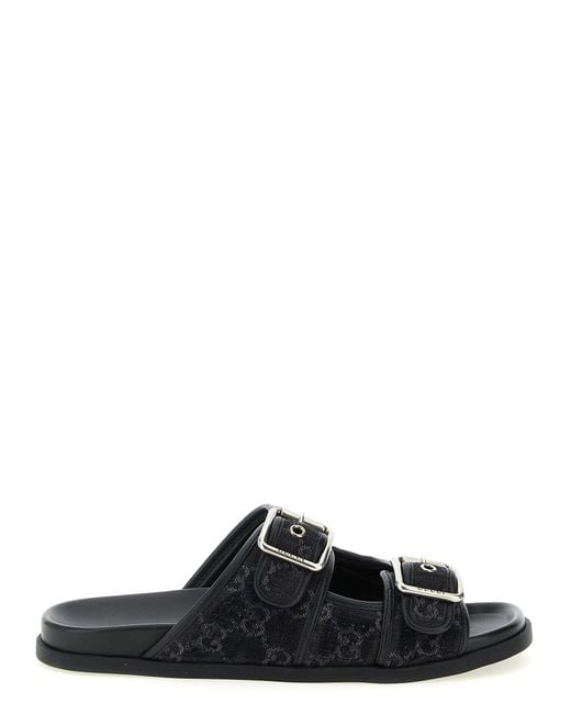 Gucci Black Logo Sandals for men