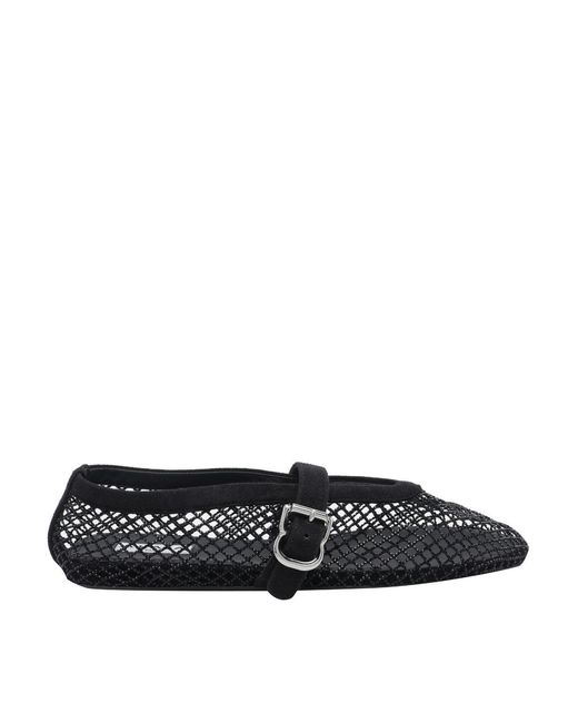 Alaïa Black Mesh Strass Flat Ballets