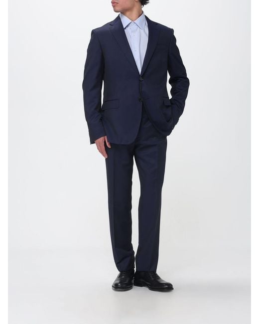 Zegna Blue Wool And Mohair Single-Breasted Suit for men