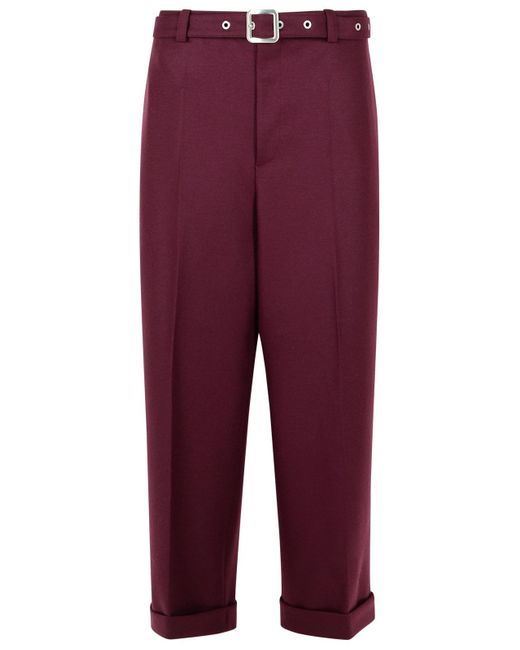 Jil Sander Purple Wine Wool Pants for men