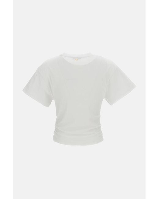 Rabanne White Rabanne Withe T-Shirt With Piercing