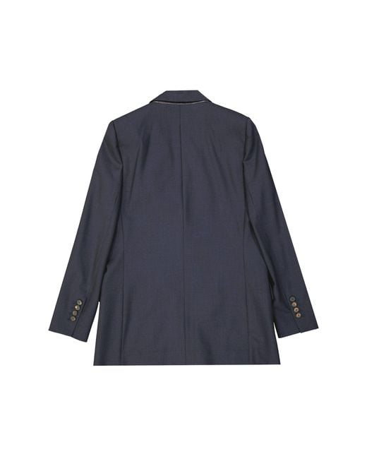 Brunello Cucinelli Blue Virgin Wool Jacket