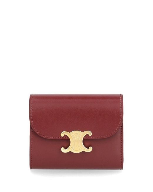 Céline Red Small "Triomphe" Wallet