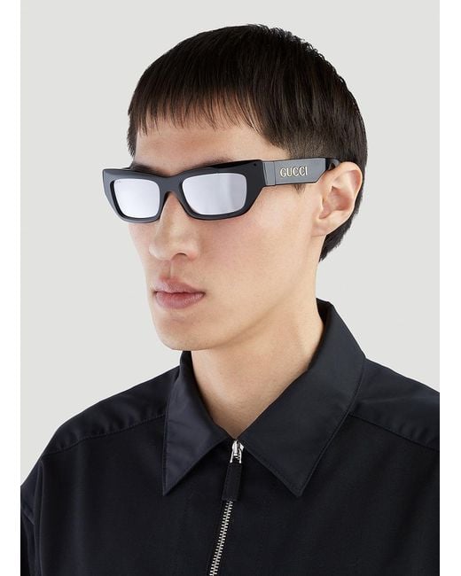 Gucci Black Rectangular Sunglasses for men