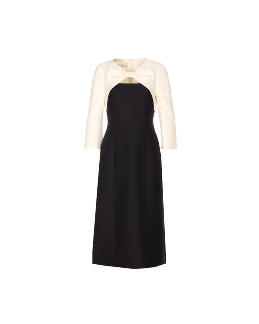Valentino Garavani Women's Black Midi Crepe Couture Dress