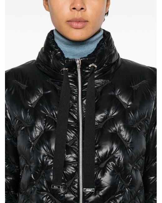 Herno Black Quilted Midi Down Jacket
